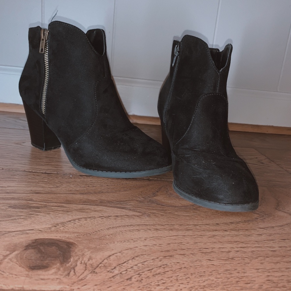 Black Velvet Bootie Heels